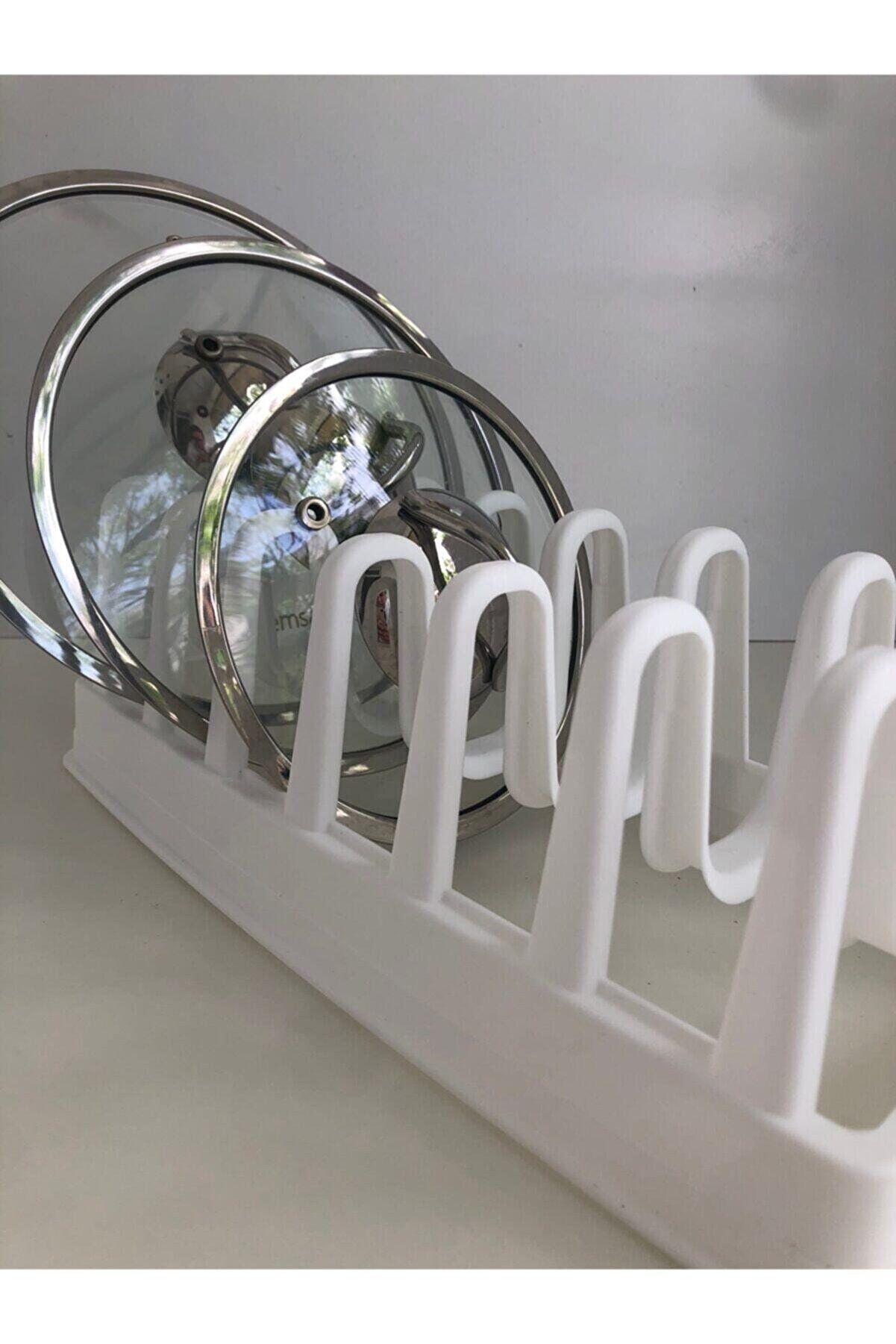 6 Bölmeli Tencere Kapak Rafı - Tencere Kapak Organizeri - Lisinya