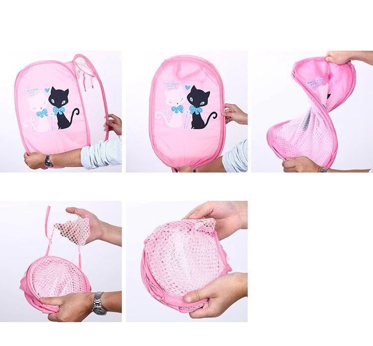 Karikatür Figürlü Katlanır  File Oyuncak Ve Çamaşır Sepeti - Lisinya