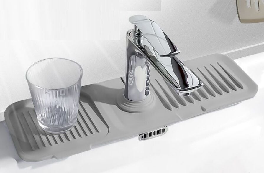 Elastik Mutfak Banyo Musluk Matı Düzenleyici Kaydırmaz Taban Organizer Lavabo Kenar Matı - Lisinya