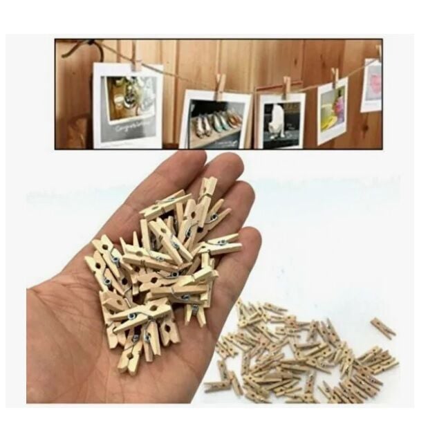 Mandal Mini Ahşap Mandal (100 Adet) - Lisinya