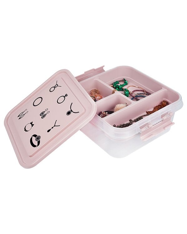 Bijuteri Mücevher Kutusu - Çok Amaçlı Bölmeli Takı Saklama Kutusu - Lisinya