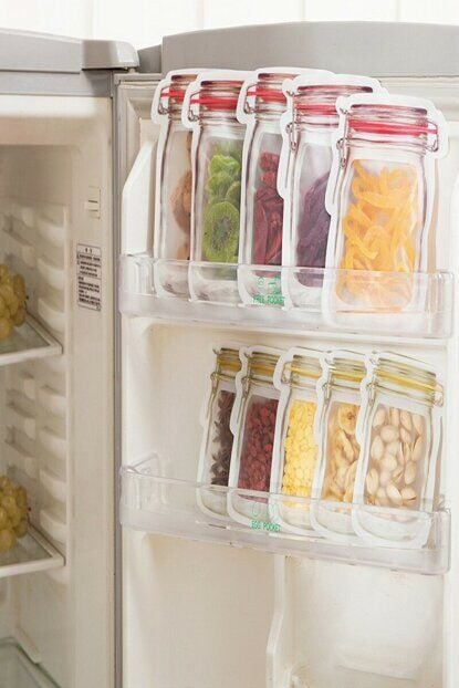 Kavanoz Görünümlü Kilitli Saklama Poşeti 620 ML (1 Adet ) - Lisinya