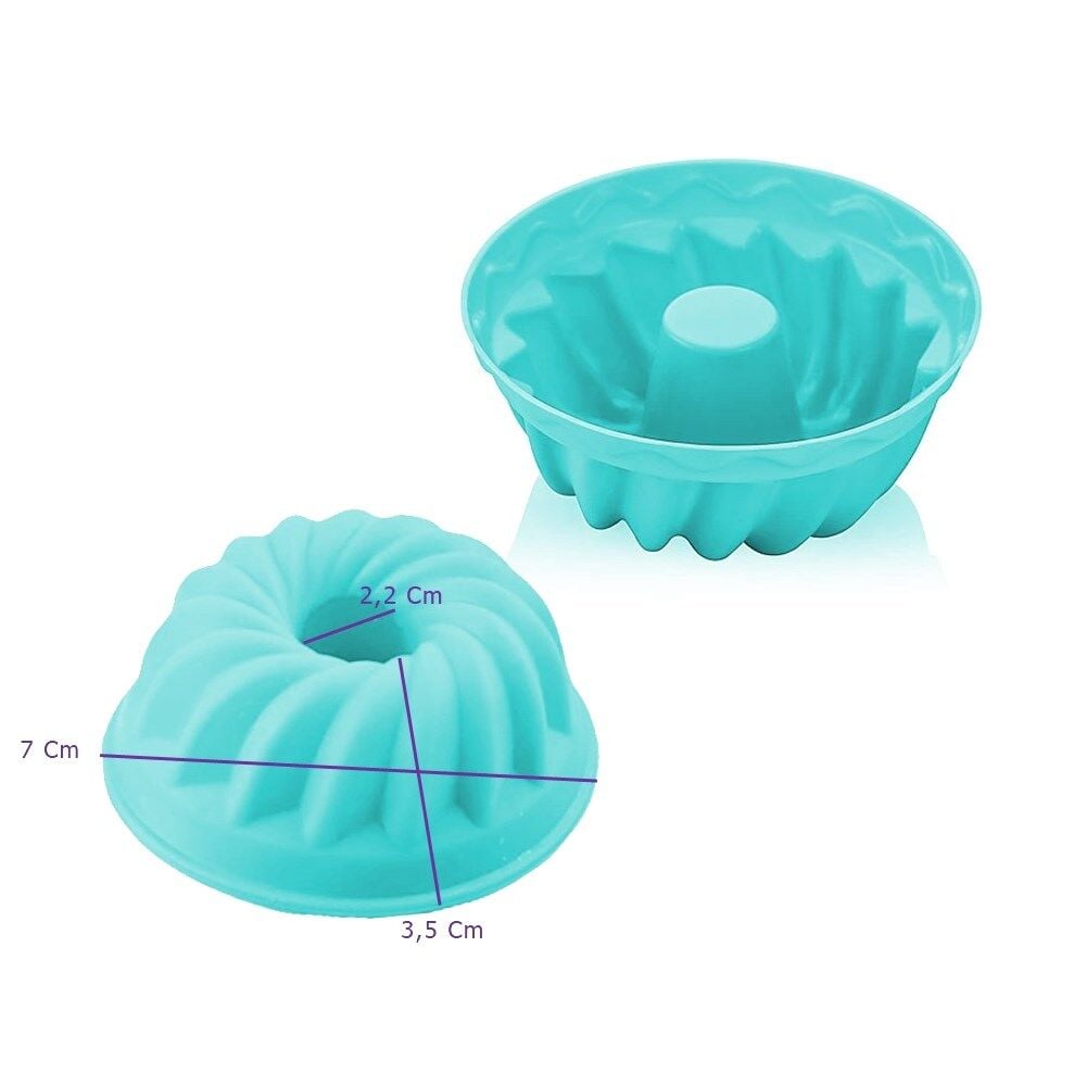 Silikon Göbekli Muffin CupCake Kalıbı - Sürekli Kullanım Muffin Kek Kalıbı 6 ADET - Lisinya