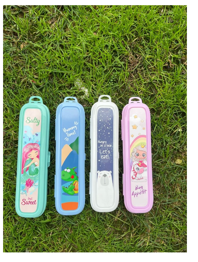 Beyaz Multi Renkli Kapaklı Kalemlik Kutusu -Çanta İçi Saklama - Diş Fırçası - Makyaj Fırçası Kutu - Lisinya