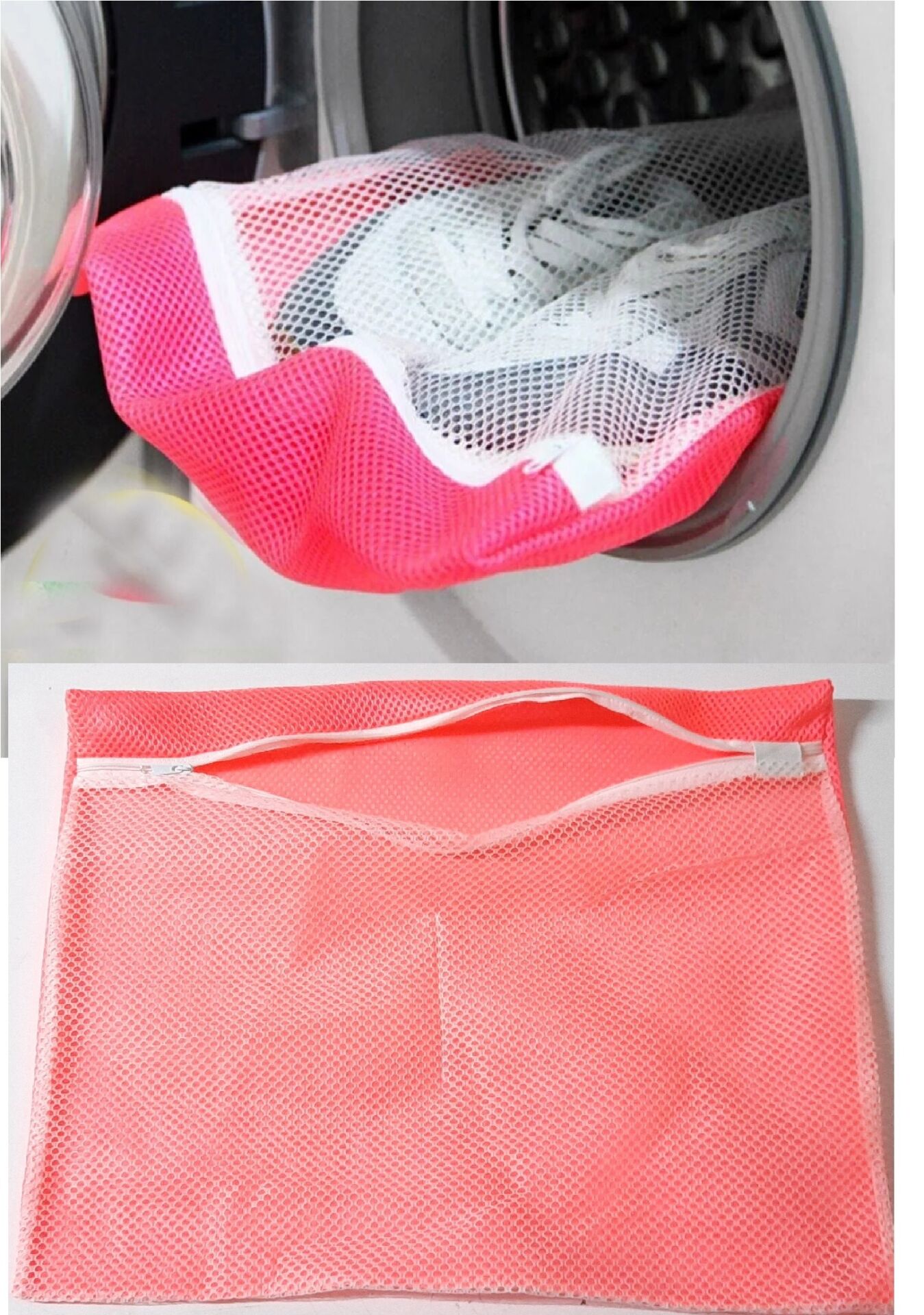 4 Adet 4 Renk  Fermuarlı - Hassas Çamaşır Terlik  Ayakkabı Yıkama Filesi Büyük Boy - Lisinya