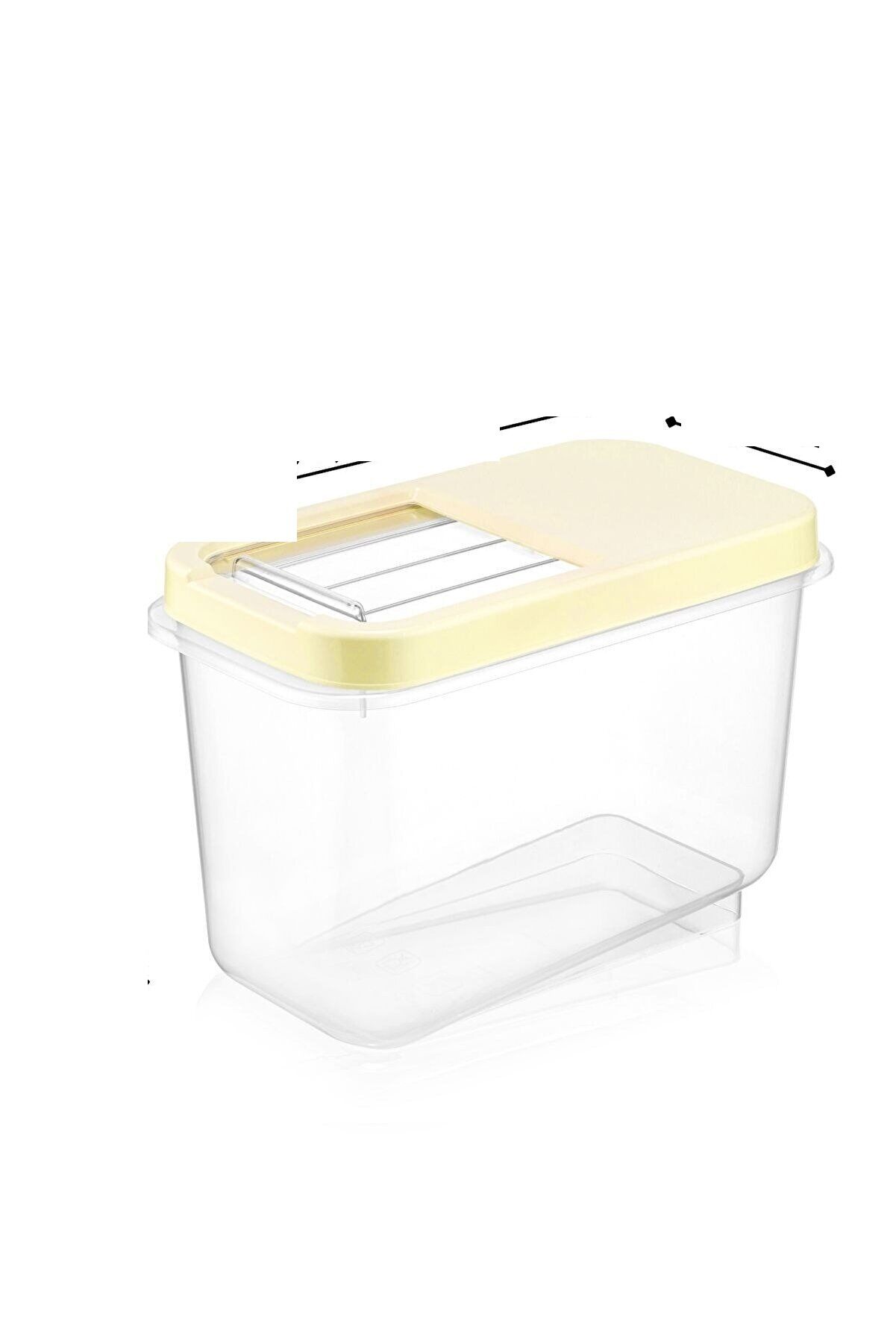 Sürgülü Kapaklı 10 LT Erzak Bakliyat Un Şeker Saklama Kabı - Lisinya