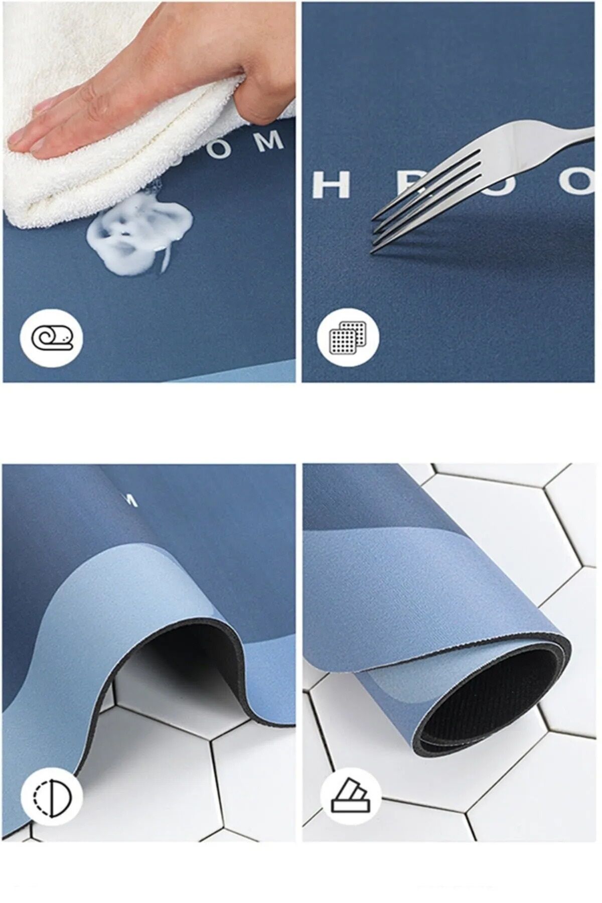 Sihirli Su Emici Kaydırmaz Banyo Paspası Banyo Ayak Matı - Lisinya