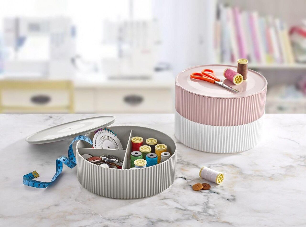 3 Gözlü Saklama Kabı Dikiş Ve Takı Kutusu - Beyaz - Lisinya