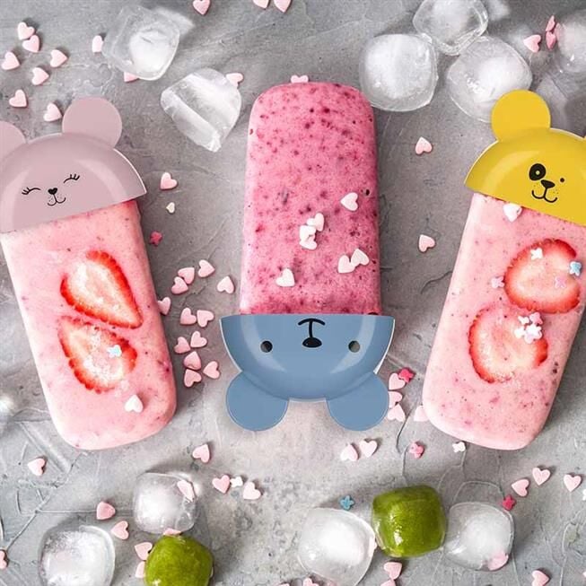 Sevimli  Figürlü Meybuz Dondurma Kalıpları 4 Adet - Lisinya