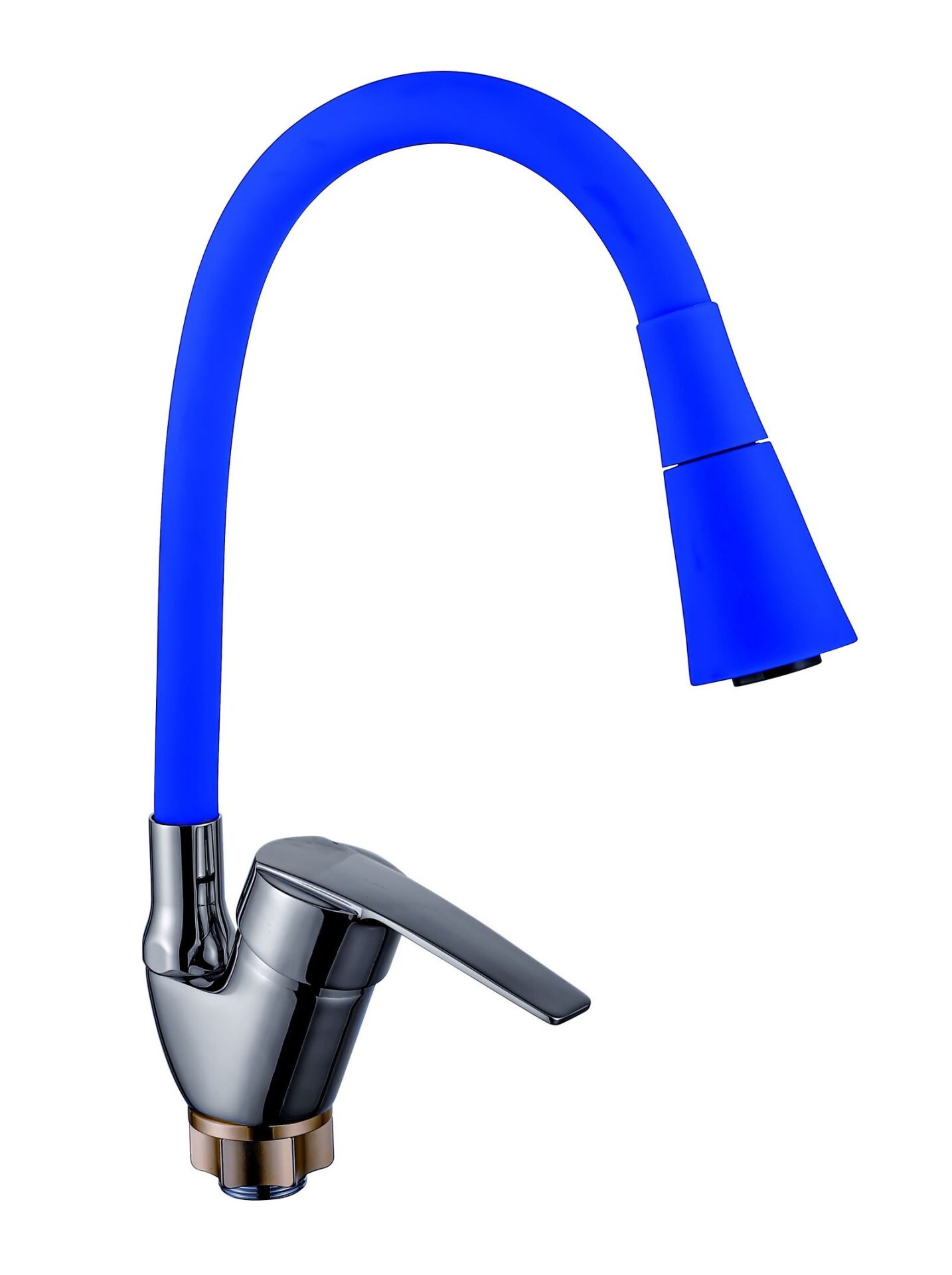Oynar Başlıklı Çelik Spiral Üzeri Silikon Kaplama Musluk Başlığı Kobra Fonksiyonlu Musluk - Mavi - Lisinya
