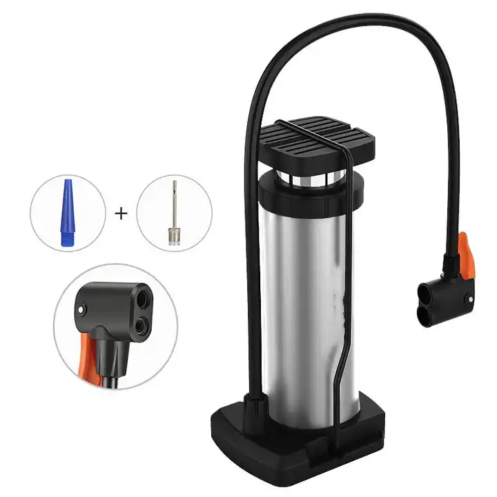 Yüksek Basınçlı Alüminyum Gümüş Renk Top Bisiklet Taşınabilir Hava Ayak Pompası - Lisinya