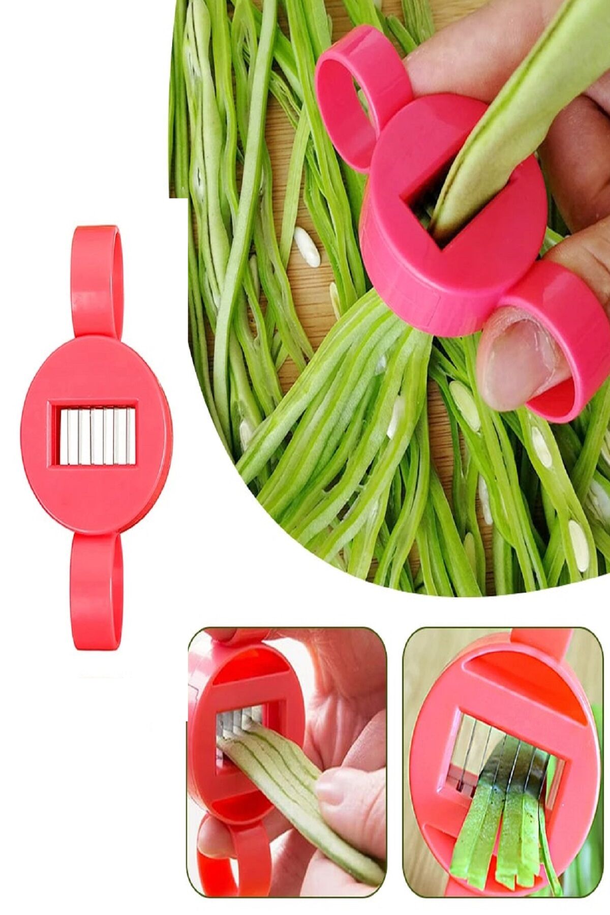 Ayarlanabilir Yeşil Fasulye Dilimleme Kesici Pratik Bamya Bakla Vs Parçalayıcı Dilimleyici - Lisinya