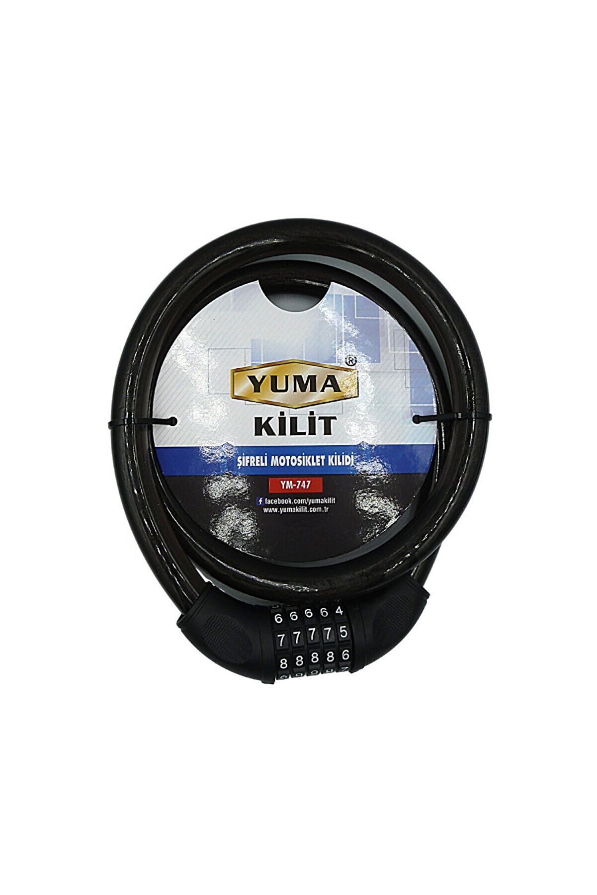 Yuma YM-747 120cm 20mm 5 Şifreli Siyah Motorsiklet Kilidi - Lisinya