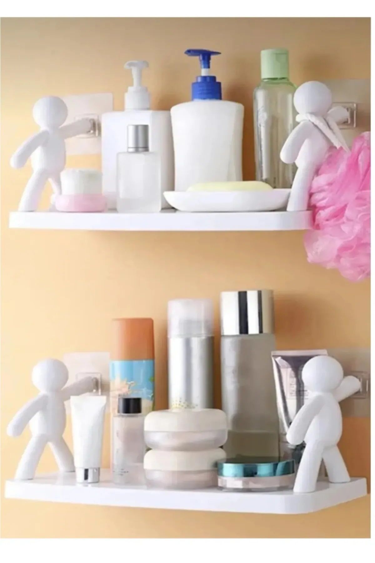 2 Adet Özel Raf Baharatlık -Makyaj Malzeme Rafı Kendinden Yapışkanlı Banyo Mutfak Organizer Raf - Lisinya