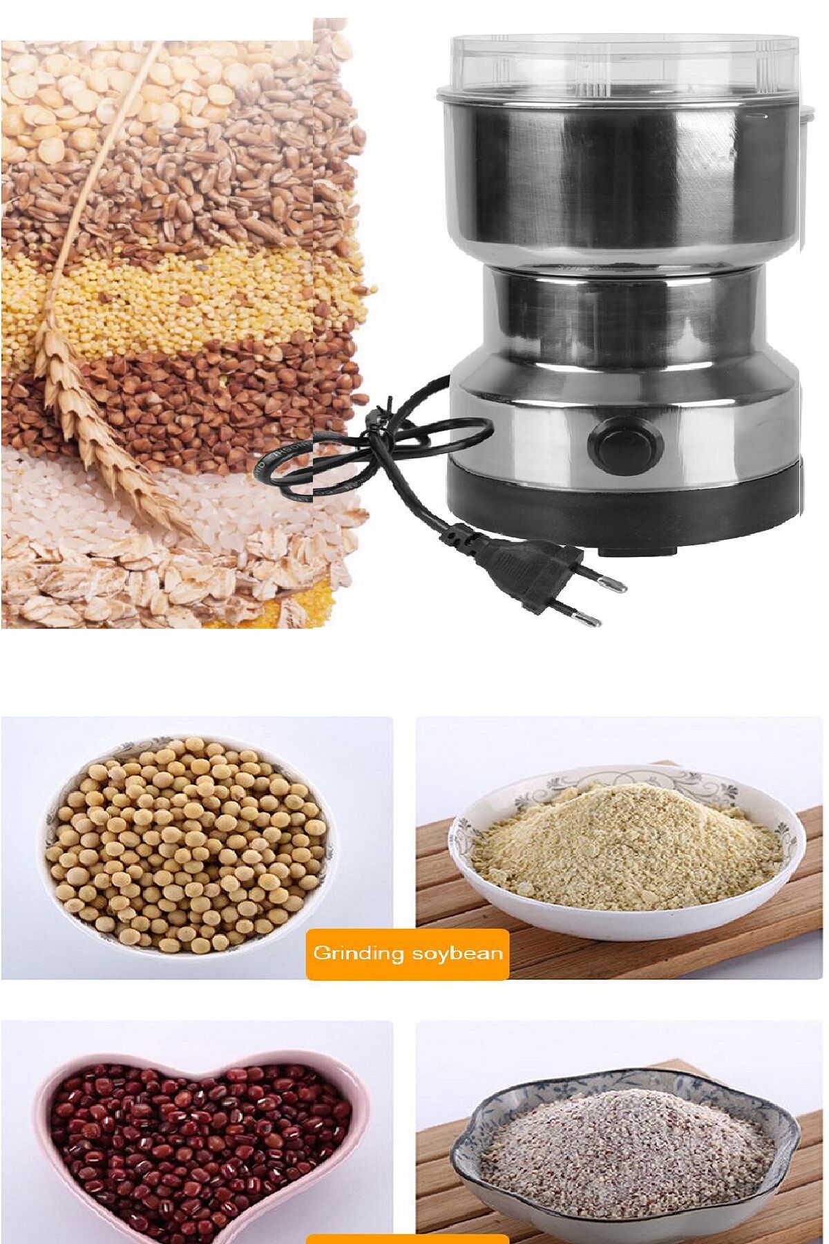 4 Bıçaklı Elektrikli Öğütücü Blender Kahve Fındık Baharat Tahıl Biber Değirmeni - Lisinya 4 Bıçaklı Elektrikli Öğütücü Blender Kahve Fındık Baharat Tahıl Biber Değirmeni - Lisinya