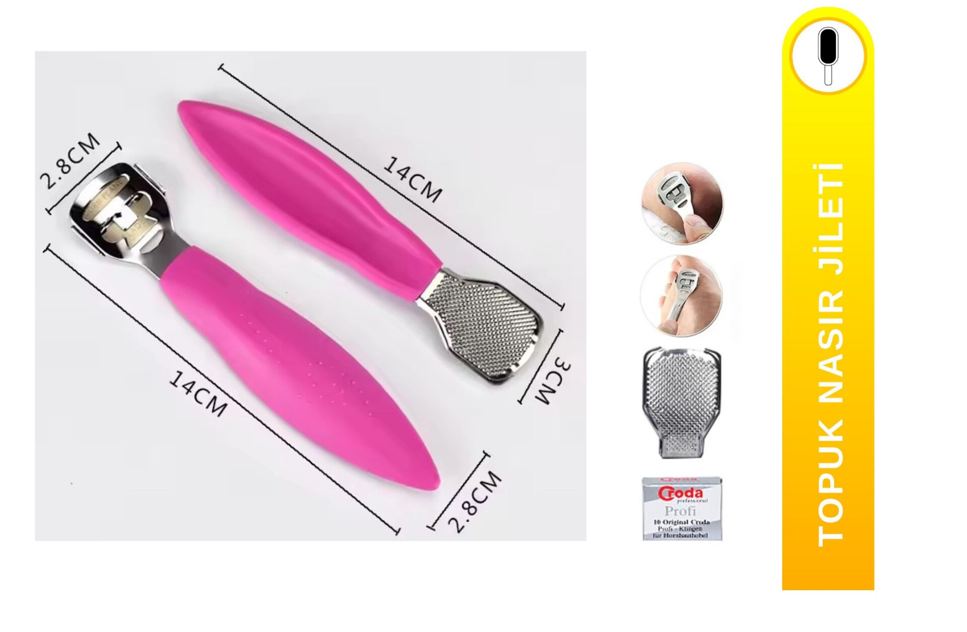 Profesyonel Nasır Raspası ve Paslanmaz Topuk Rendesi Ayak Bakım Seti - Lisinya