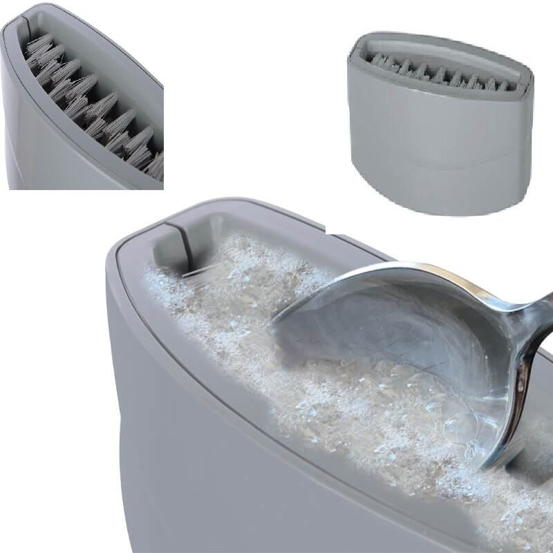 Hijyenik Çatal Kaşık Bıçak Yıkama Fırçası Vantuzlu - Çift Fırçalı - Lisinya