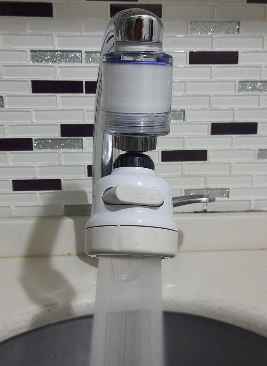 Filtreli Kireç Önleyici 360 Derece Dönen Hareketli Musluk Başlığı - 3 Fonksiyonlu - Krem - Lisinya