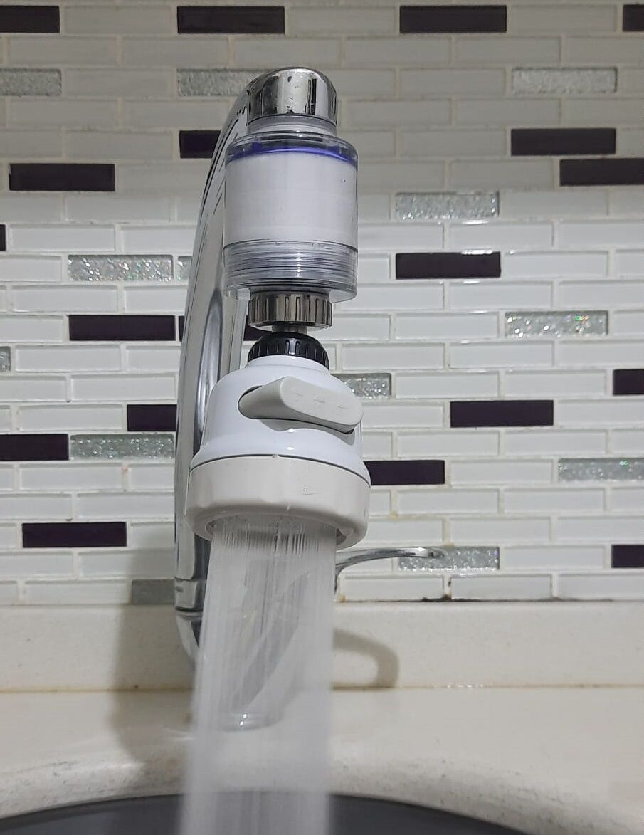 Filtreli Kireç Önleyici 360 Derece Dönen Hareketli Musluk Başlığı - 3 Fonksiyonlu - Krem - Lisinya