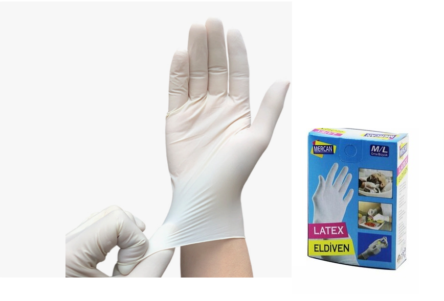 Eldiven Latex Eldiven Muayene Eldiveni M/L - Lisinya