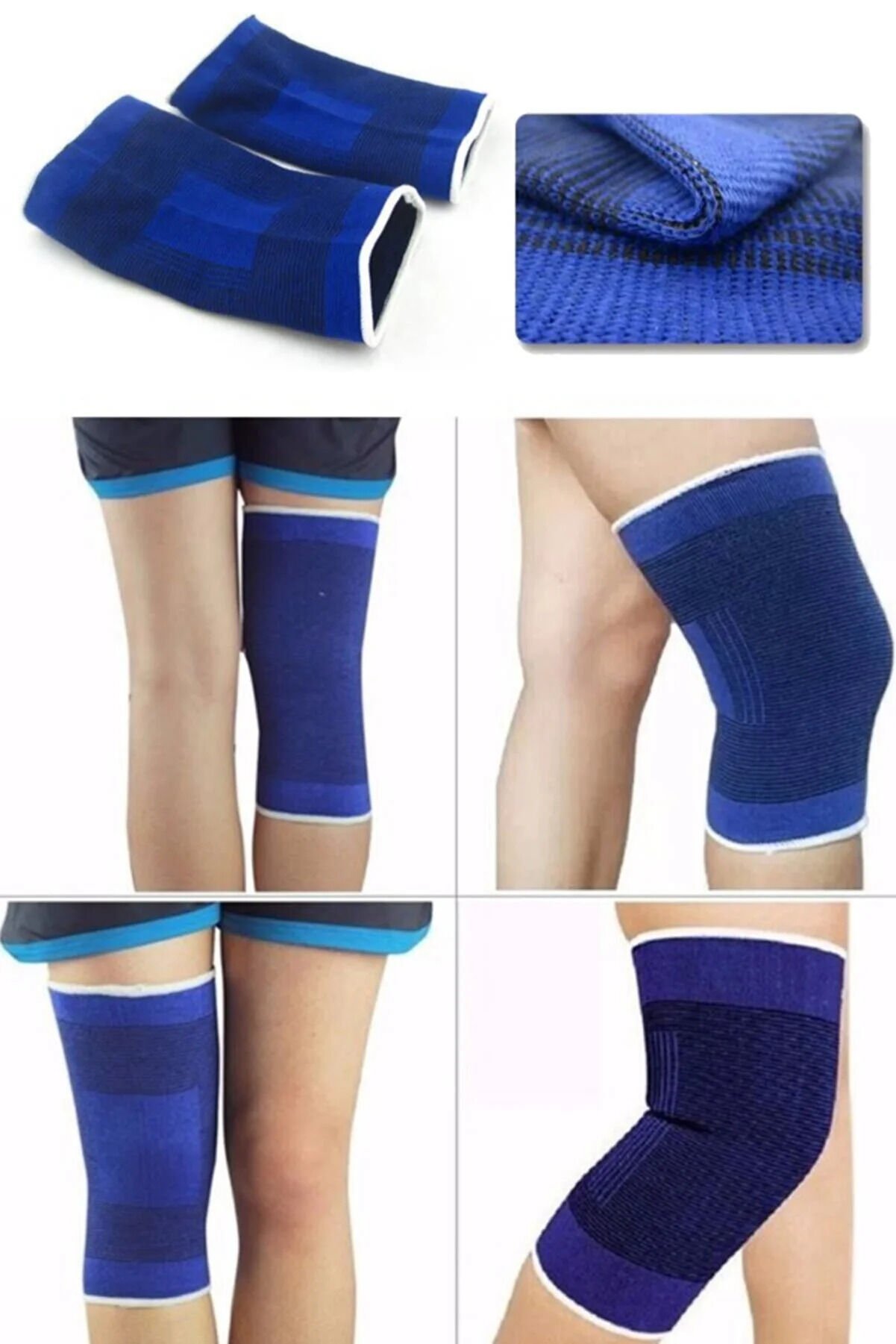 2 Li Elastik Dizlik - Egzersiz ve Spor Dizliği Büyük Boy 23 cm - Lisinya