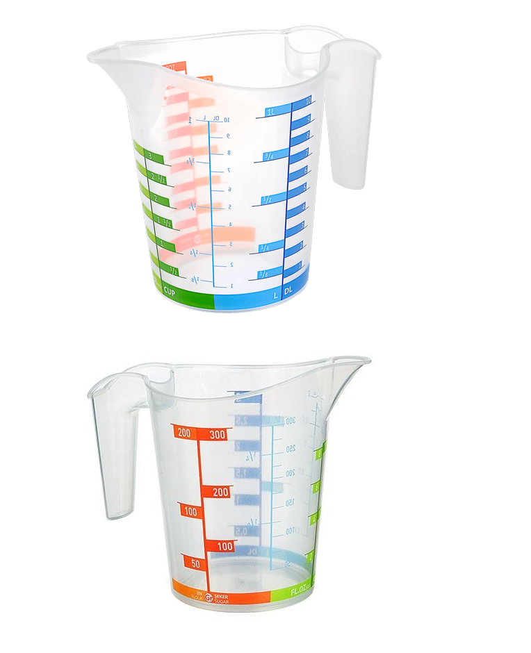 Ölçü Kabı Dereceli Renkli 1000 ML + 300 ML Set - Lisinya