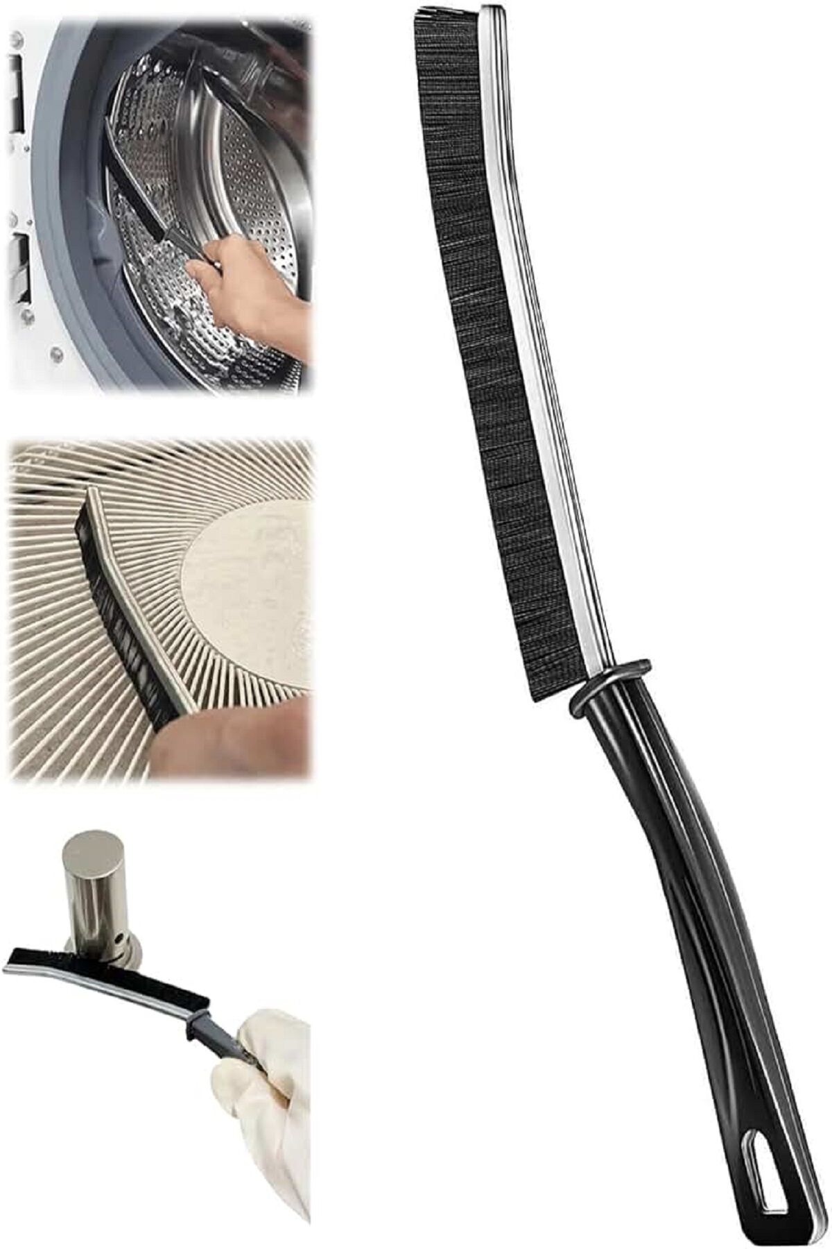 5 Adet İnce Kıl Fırça Banyo Mutfak Pencere Oluk Klozet Kenarı Kavisli Detay Temizleme Fırçası - Lisinya