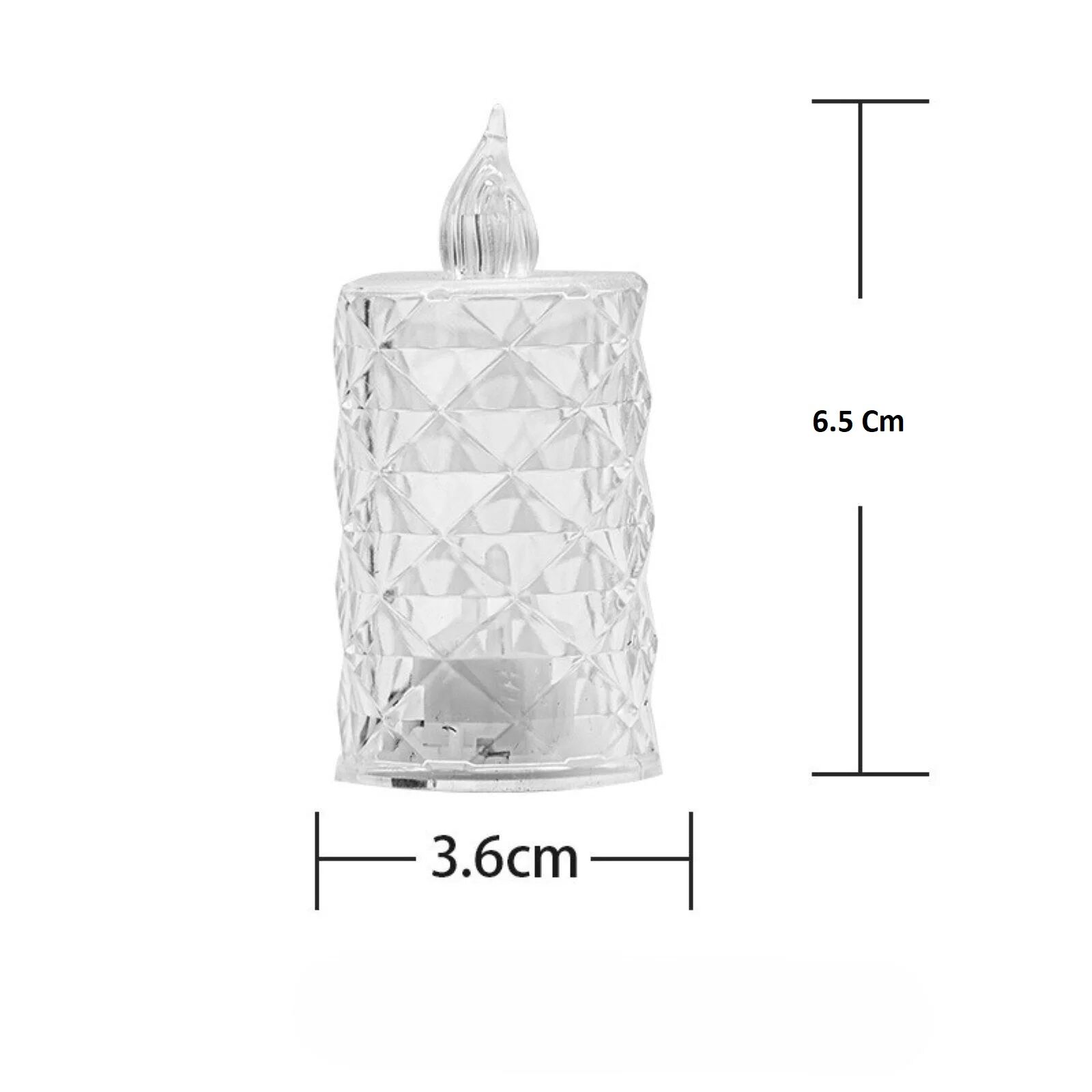 Led Mum Şeffaf Kristal LED Mum Pilli Alevsiz Çay Mumu Düğün Doğum Günü Ortam Işığı Midi - Lisinya