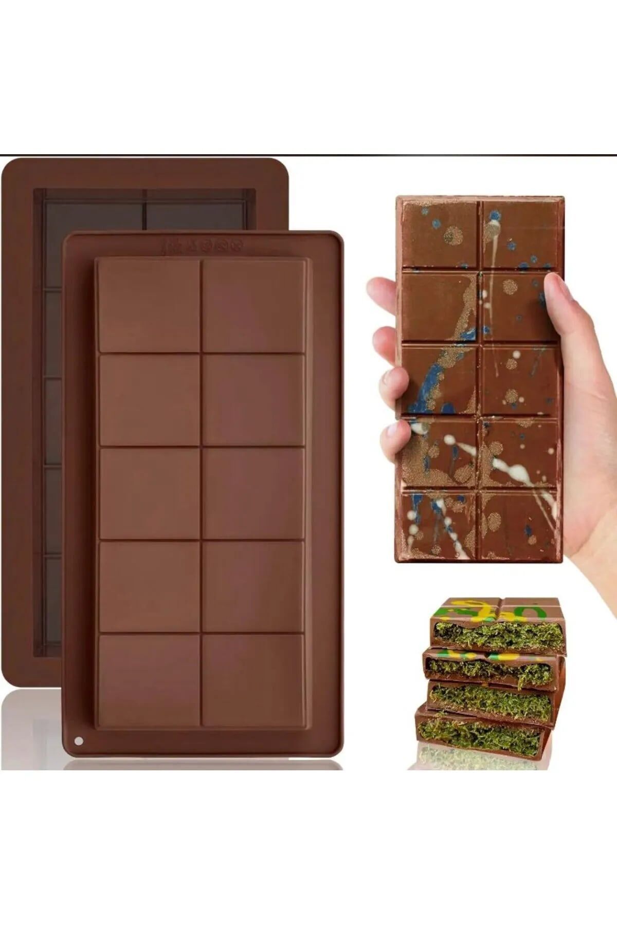 Meşhur Dubai Çikolatası Kalıbı Silikon - Büyük Tablet Çikolata Mum Kek Kalıbı Pasta Kalıbı - Lisinya Meşhur Dubai Çikolatası Kalıbı Silikon - Büyük Tablet Çikolata Mum Kek Kalıbı Pasta Kalıbı - Lisinya