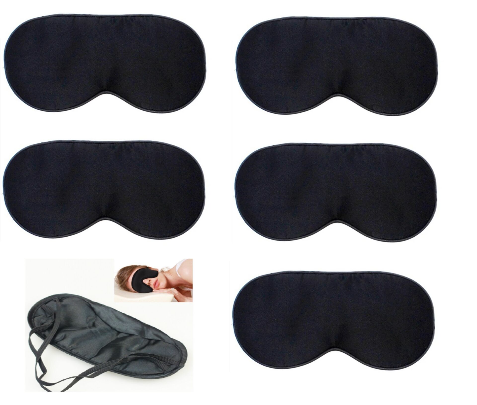 Uyku Maskesi - Göz Bandı 5 Adet - Lisinya