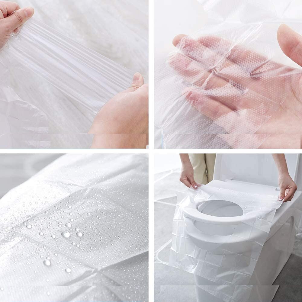 50 Adet Biyobozulur Klozet Kapağı Poşeti Seyahat Tipi Taşınabilir Klozet Kılıfı - Lisinya