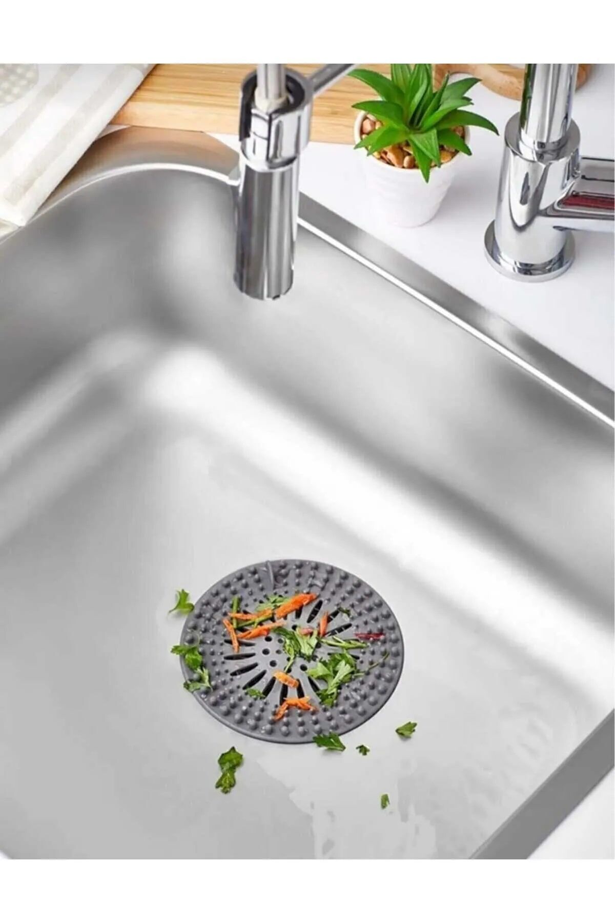 Yuvarlak  Süzgeçli Silikon Mutfak  Lavabo Ve Küvet Süzgeci Gider Süzgeci - Lisinya