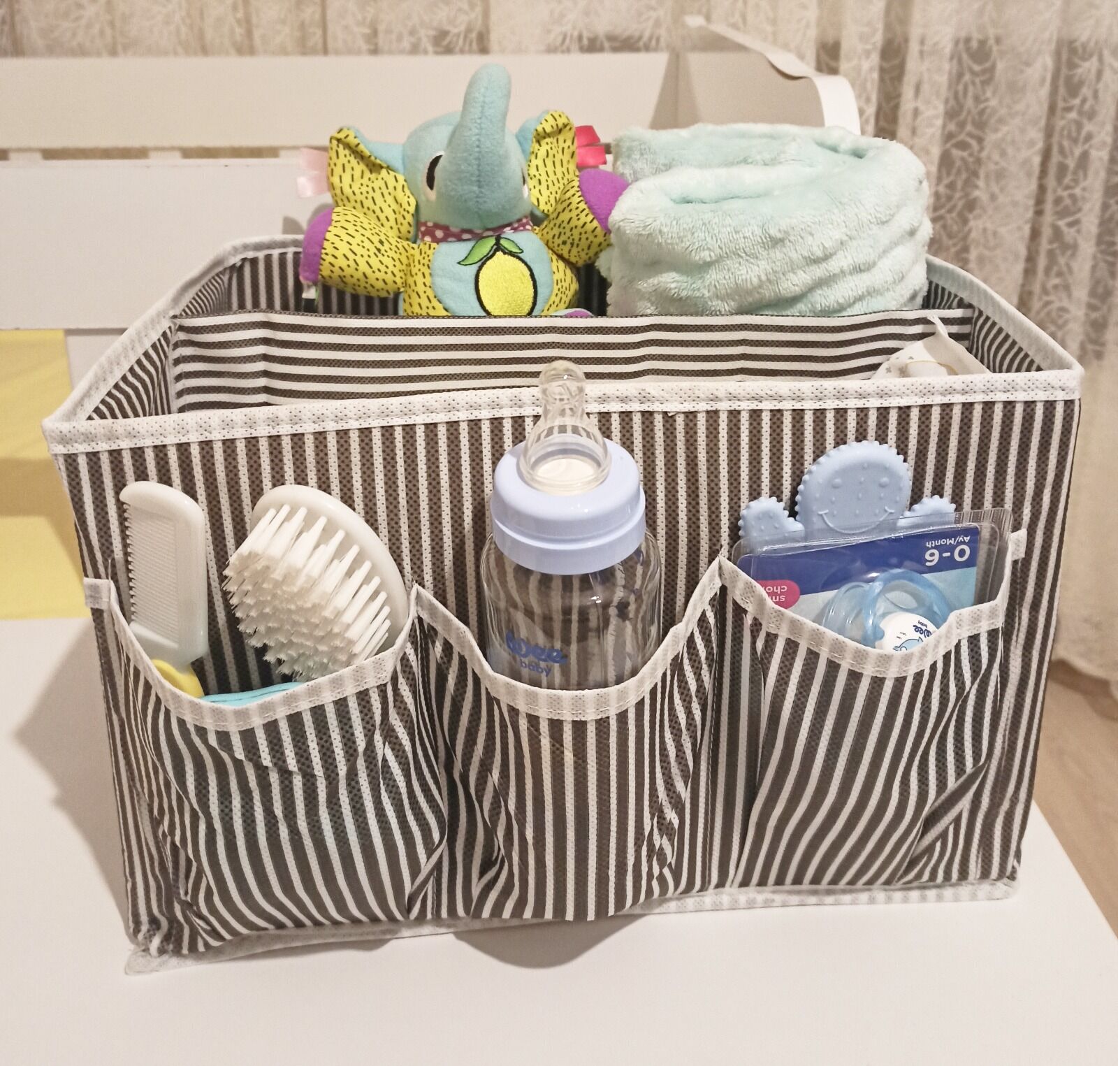 Bebek Beşik Başucu Düzenleyici Kapaklı 5 Bölmeli Organizer - Lisinya Bebek Beşik Başucu Düzenleyici Kapaklı 5 Bölmeli Organizer - Lisinya