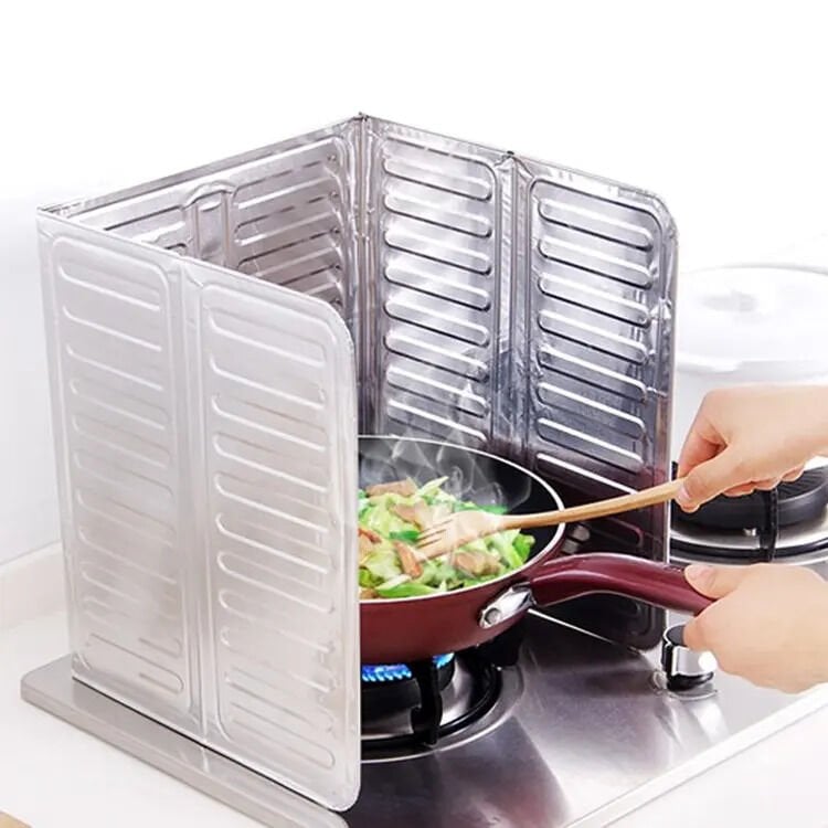 Ocak Yağ Sıçrama Koruyucu Katlanır Alüminyum Levha -Kolay Silinir Piknik Tüpü Rüzgar Önleyici Panel - Lisinya