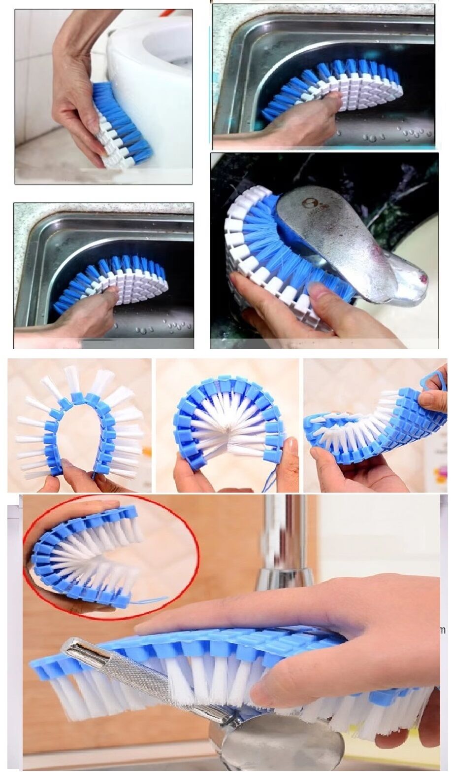 Bükülebilir Esnek Kenar Köşe Lavabo Temizleme Fırçası Banyo Mutfak Fırçası - Lisinya Bükülebilir Esnek Kenar Köşe Lavabo Temizleme Fırçası Banyo Mutfak Fırçası - Lisinya