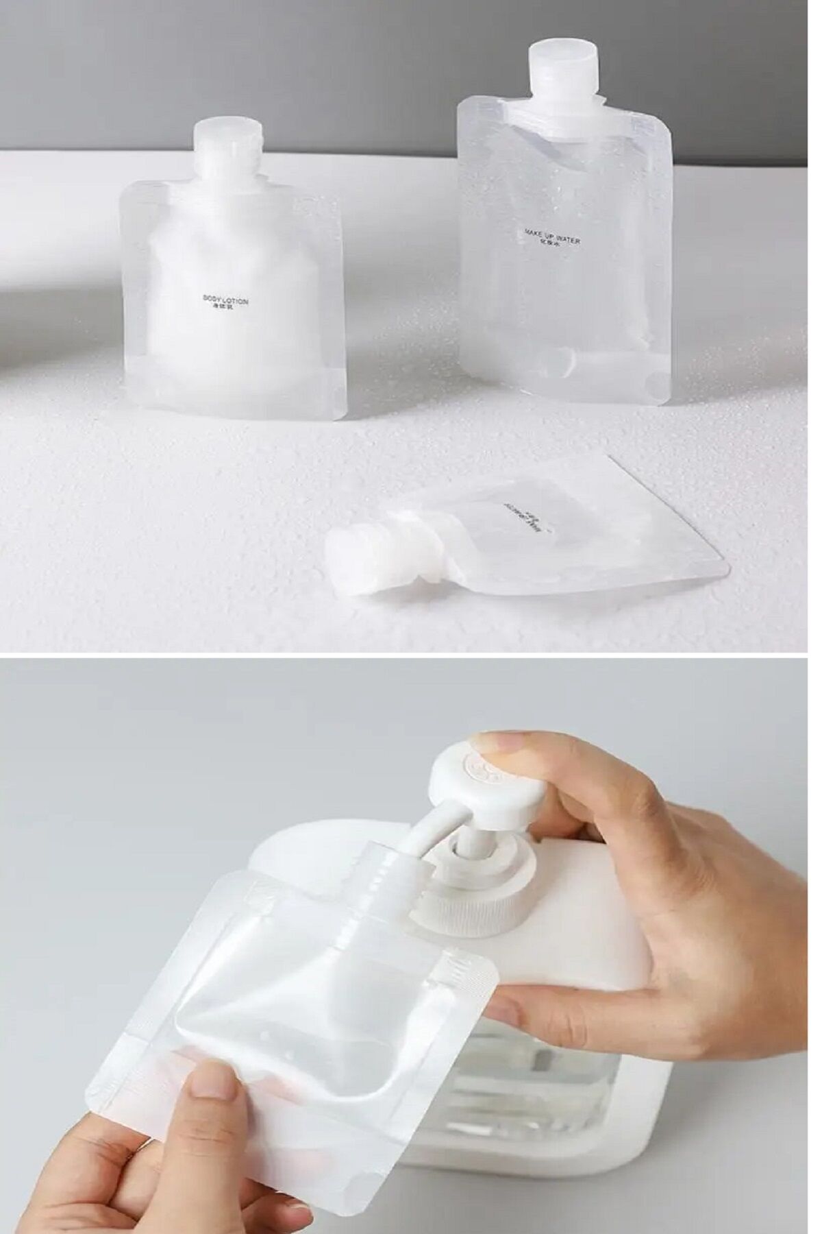 5 Adet Şeffaf Sıvı Kozmetik Çantaları Seyahat Losyon Şampuan Yüz Kremi El Sabunu Ambalajı - Lisinya