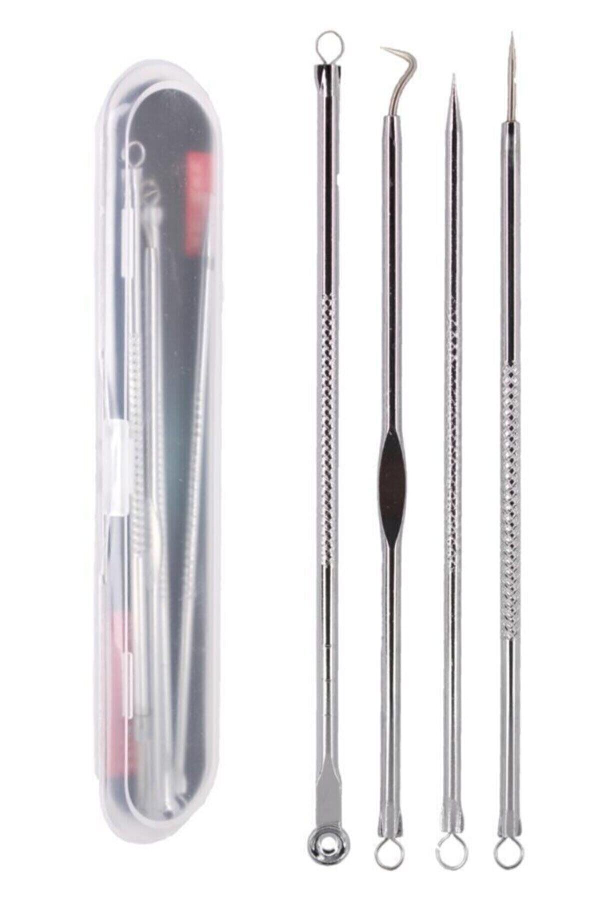 4 lü Kutulu Paslanmaz Komedon Akne - Siyah Nokta Temizleyici Set - Lisinya