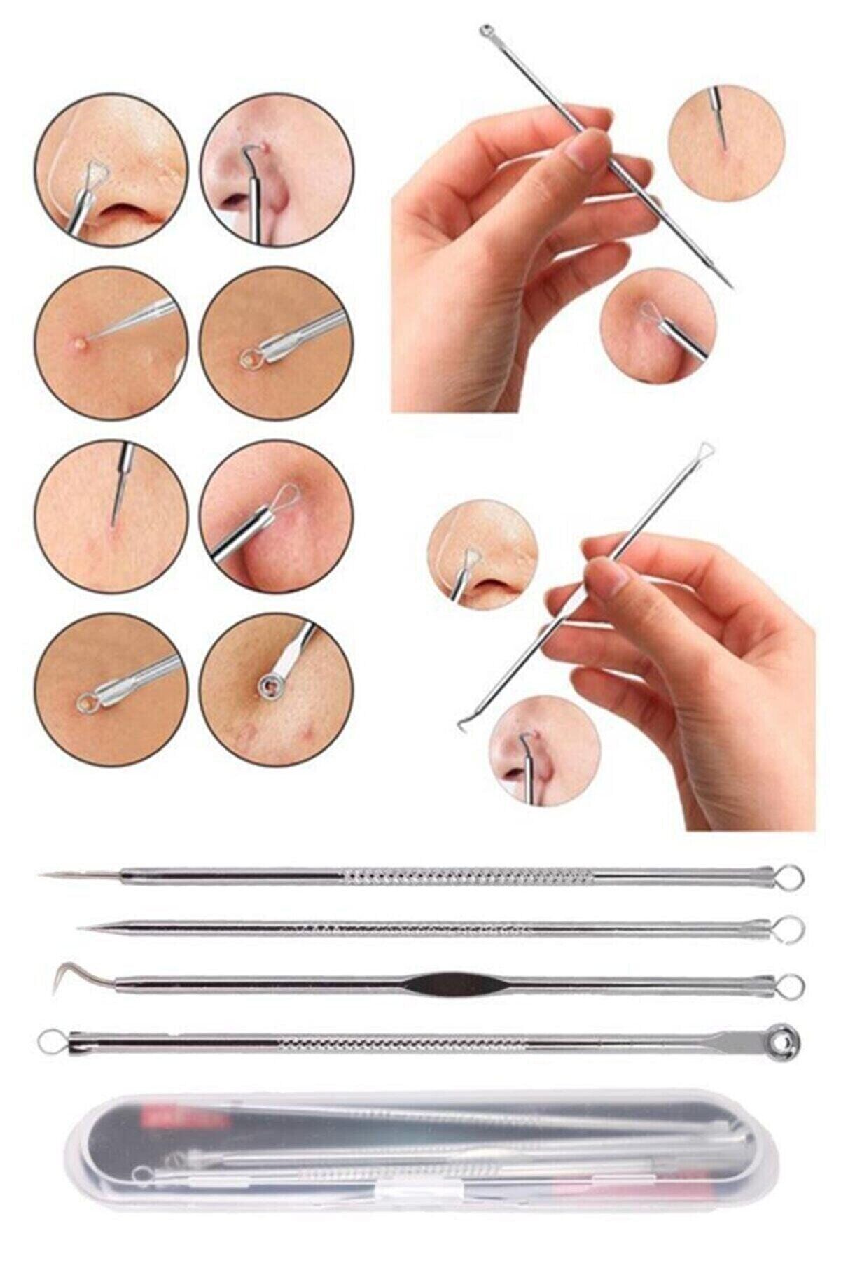 4 lü Kutulu Paslanmaz Komedon Akne - Siyah Nokta Temizleyici Set - Lisinya