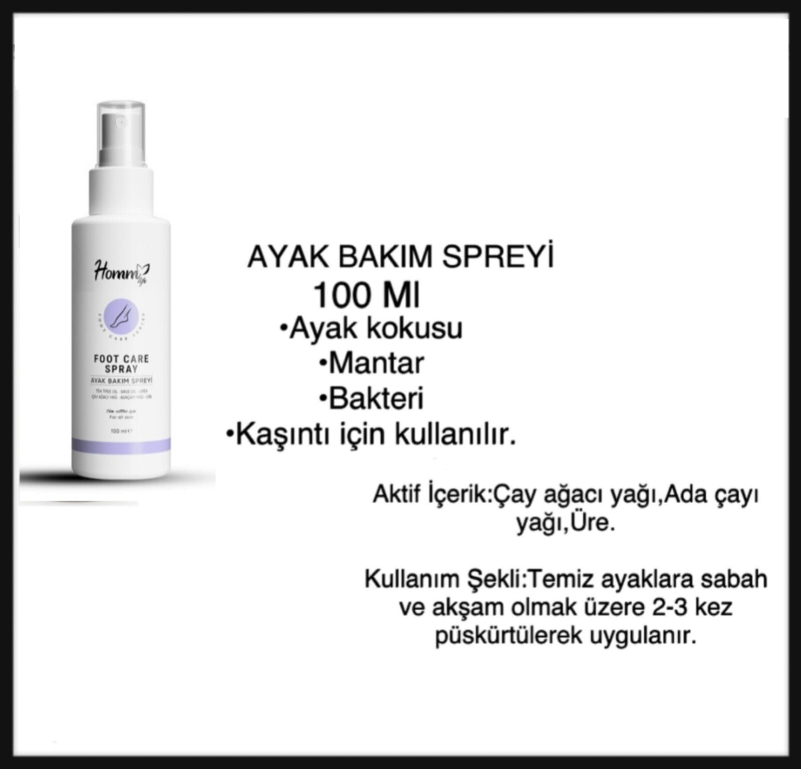 Bitkisel Ayak Koku Giderici Bakım Spreyi - Lisinya