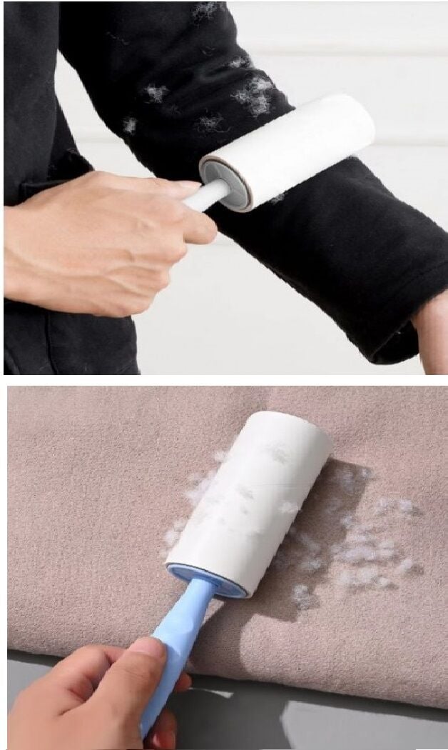 4 Yedekli Tüy Toplama Rulosu 240 Yaprak Evcil Hayvan Elbise Yatak Tüy Saç Toplayıcı - Lisinya