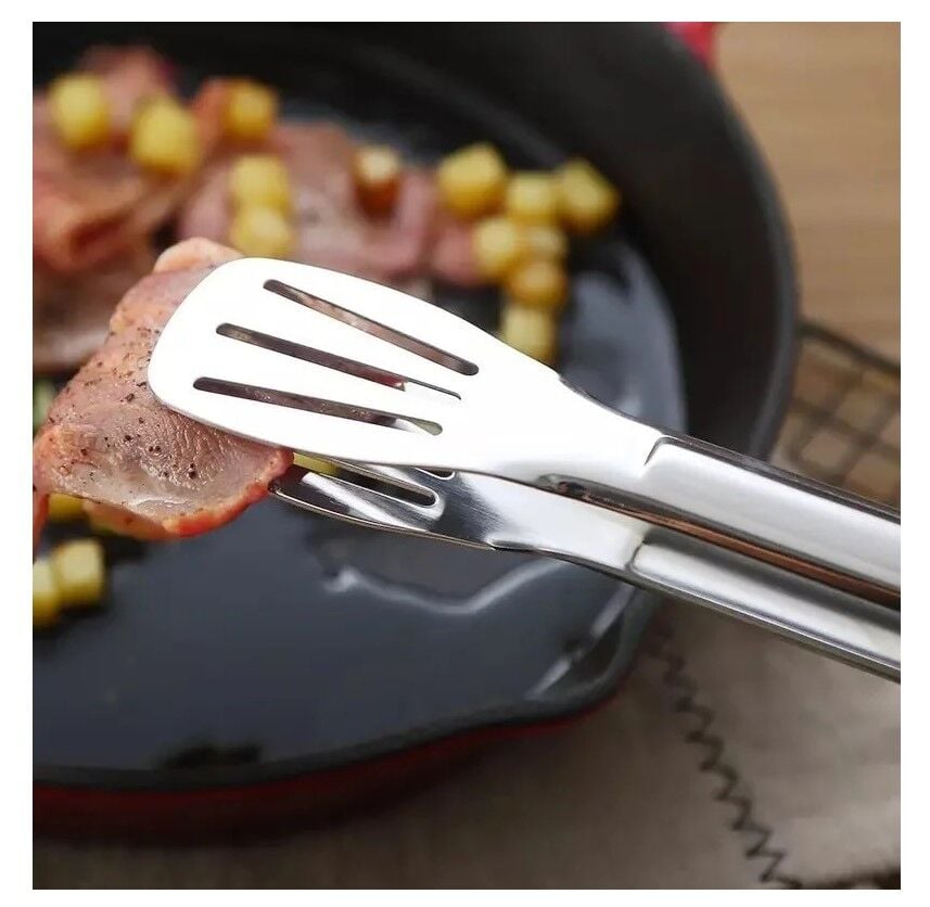 Maşa Paslanmaz Barbekü Maşası - 25 Cm Mutfak Ekmek Maşası - Lisinya