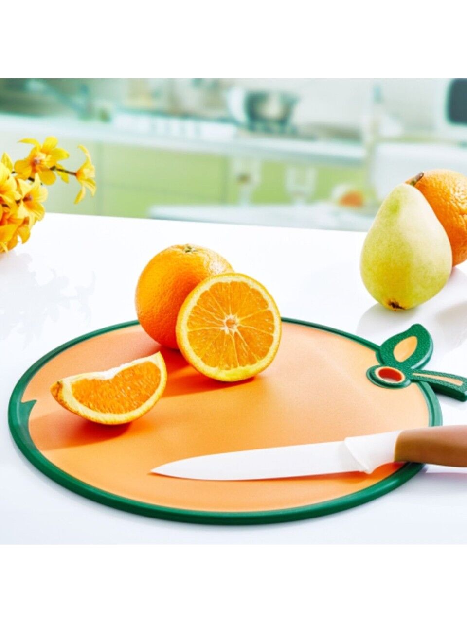 Portakal Figürlü Kaydırmaz Kesme Tahtası Doğrama Panosu - Lisinya