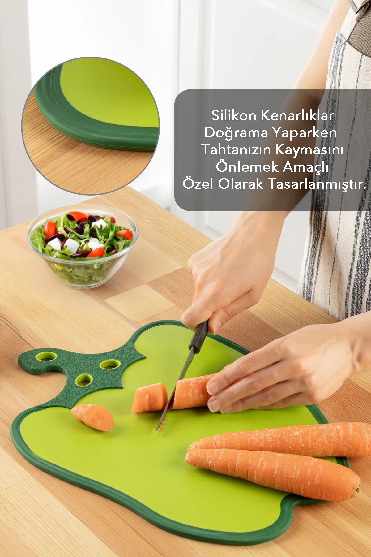 Dolma Biber Figürlü Kaydırmaz Kesme Tahtası Doğrama Panosu - Lisinya