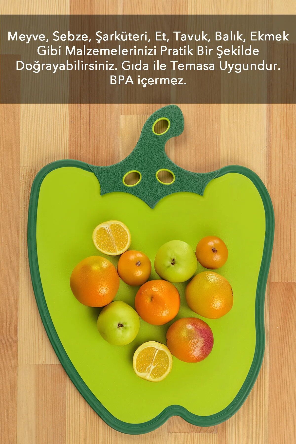 Dolma Biber Figürlü Kaydırmaz Kesme Tahtası Doğrama Panosu - Lisinya