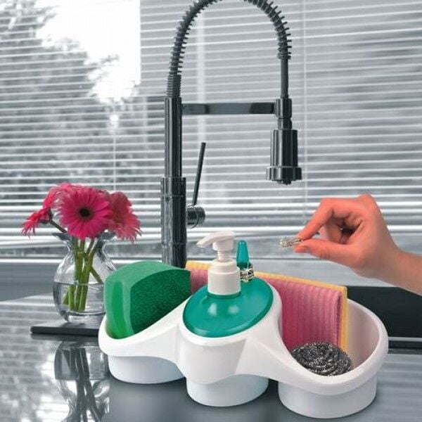 Sünger Hazneli Sıvı Sabunluk - deterjanlık - Lisinya