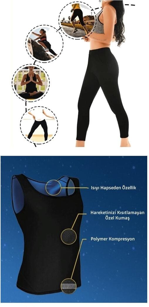 Termal Sauna Tayt + Atlet TAKIM ( XL ) Neotex Terletme Takımı - Lisinya Termal Sauna Tayt + Atlet TAKIM ( XL ) Neotex Terletme Takımı - Lisinya