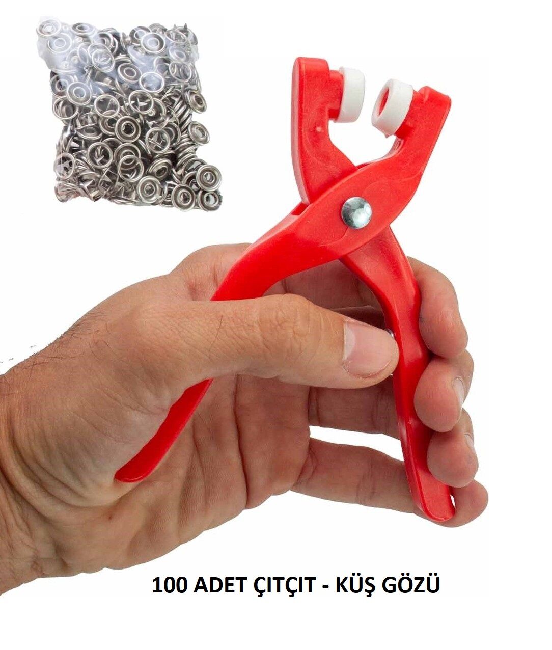 Yuvarlak Halkalı Kuş Gözü Pensesi 9.5 Mm - Bebek Elbise Çıtçıt Montaj Seti 100Lü - Lisinya