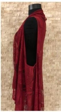 Pareo Dantel Yelek Mayo Bikini Üzeri Yaprak Desenli Püsküllü Plaj Elbisesi - Bordo - Lisinya Pareo Dantel Yelek Mayo Bikini Üzeri Yaprak Desenli Püsküllü Plaj Elbisesi - Bordo - Lisinya