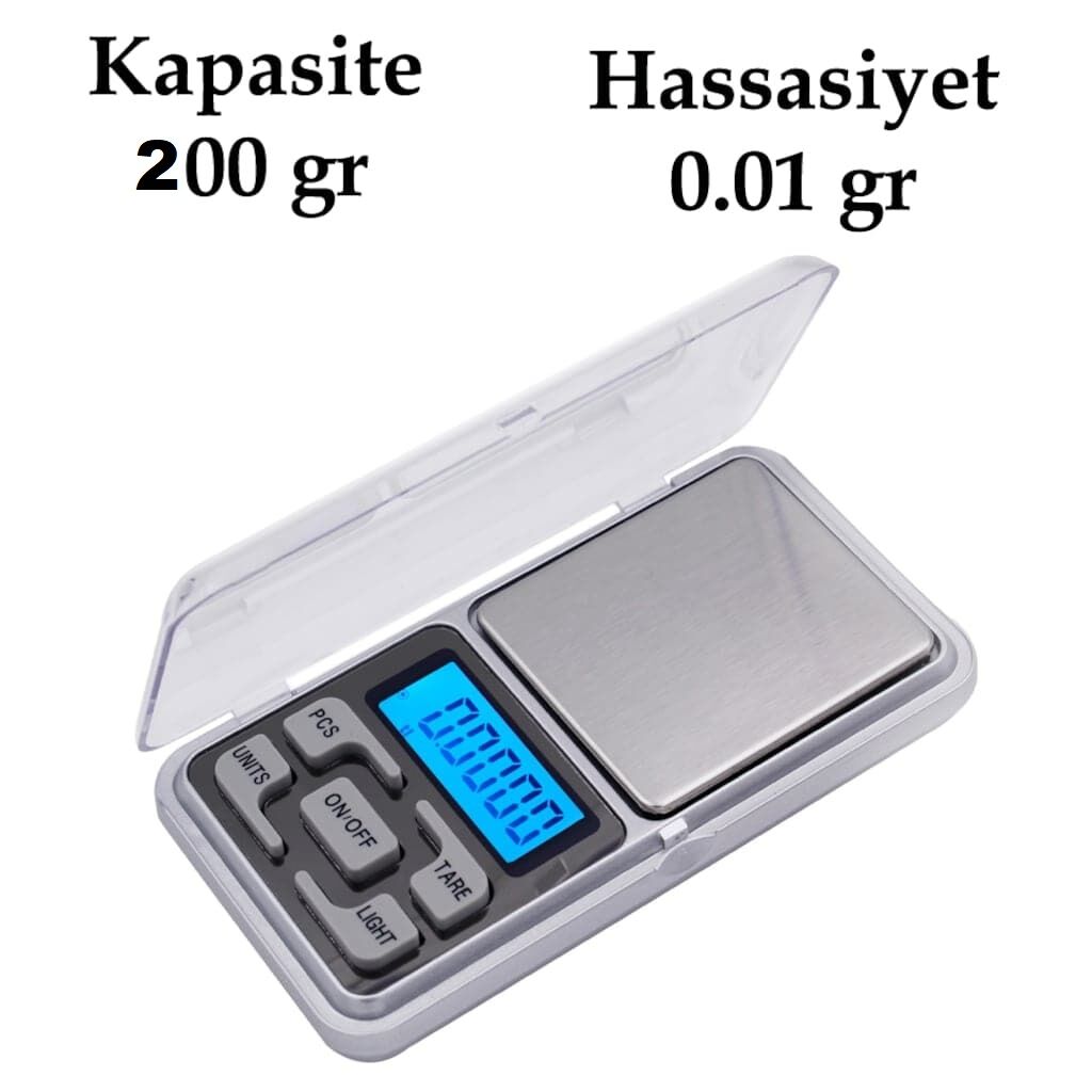 Dijital Hassas Elektronik Kuyumcu Cep Terazisi Tartı 200 gr /  0.01 gr - Lisinya
