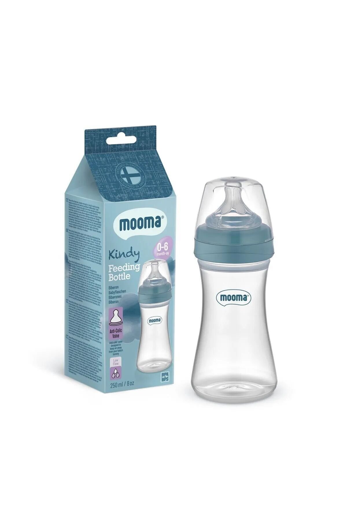 Biberon Anti Kolik Biberon 250 ml Kapaklı Biberon 0 - 6 Ay (Yavaş Akış) - Lisinya